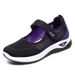 Female Middle-aged And Elderly Mother Shoes Shallow Mouth Breathable Flat Shoes Flying Woven Casual Shoes Velcro Walking Shoes Elderly Shoes_vogvips.com