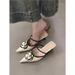 Women's High Heeled Slippers Floral Patterns Closed Toe Elegant Pointed Toe Single Shoes For Summer Wear New Design_vogvips.com