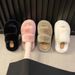 7cm Thick Sole Furry Slippers For Women 2023 Autumn Winter New Korean Style Double Bar Soft Sole Furry Slippers Home Cotton Slippers_vogvips.com