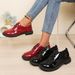 New Women's Lace Up Low Top Shoes British Style Round Toe Retro Plus Size Small Leather Footwear_vogvips.com