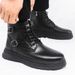 Men's Shoes Large Size Black Martin Boots Men's British Style Work Boots Outdoor Trendy Shoes Mid Cut Leather Boots Men's Autumn Leisure_vogvips.com