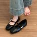Retro Flat Simple Mary Jane Women, 2025 Autumn New Versatile Square-Toed Shallow Beaded Casual Shoes For Women_vogvips.com
