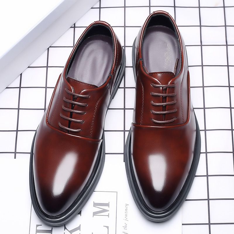 Men's Brogue Oxford Shoes - Classic Business Casual Leather Dress Shoes With Breathable Design For Formal & Office Wear Wedding Shoes Men's Breathable_vogvips.com