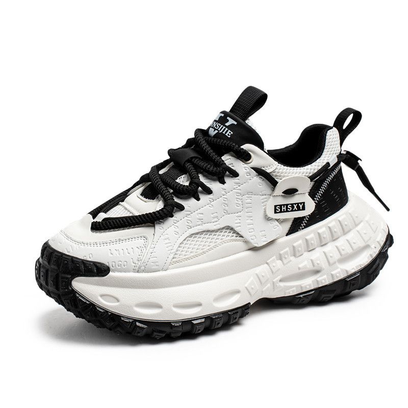 Spring Summer New Trend Men's Running Sports Casual White Youth Height Increasing Thick Sole Dad Shoes_vogvips.com