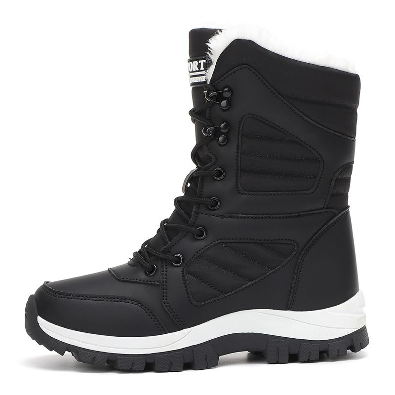 Women's Winter Snow Boots With Fleece Lining, Non-Slip TPU Sole, Mid-Calf Height For Warmth And Traction In Cold Weather Fashionable Mid Tube Boots_vogvips.com