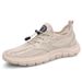 Men's Shoes Solid Color Round Head Low-top Mesh Casual Shoes Men's Elastic Band Sports Shoes_vogvips.com