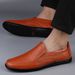 European Warm Series Large Size Cotton-Padded For Men, Genuine Leather Sole Soft Surface Lightweight Loafers, Men's Autumn Winter Business_vogvips.com