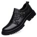 Casual Leather Shoes Men's Low-top Shoes Retro Locomotive Shoes Platform Leather Round Head Shoes_vogvips.com