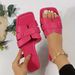 Women's Solid Color Slippers And Sandals, Casual Open-Toe Summer Shoes, Flat Heel Non-Slip Versatile Comfortable_vogvips.com