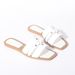 MS Women's Leather-Look Flat Sandals With Metallic Straps - Breathable & Lightweight Casual Shoes For Everyday Wear (Black, White, Beige)_vogvips.com