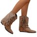 Retro Plus Size Suede Pointed Toe Fashion Boots For Women Tassel Wedge Heel Pleated Slouch Short Western Autumn_vogvips.com