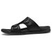 Summer Mens Leather Slippers Men Adjustable Slides Casual Sandals Brown Black Comfortable_vogvips.com