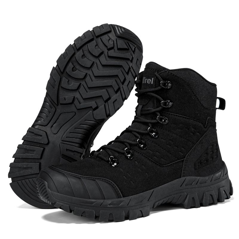 High Top Large Size Outdoor Field Training Military Boots Fleece Outdoor Training Hiking Shoes_vogvips.com