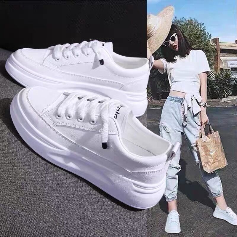 2025 New Spring Summer Casual Trendy Versatile Sneakers Hidden Heel White Women's Shoes_vogvips.com