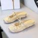 Bow Word With Shallow Mouth Bag Head Half Drag Women Hollow Inner Height Increase Round Head Cool Slippers_vogvips.com