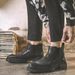 Martin Boots Men's Inner Height Increase Short Boots Men's Matte Leather Chelsea Boots Men's Leather Shoes Do Not Tie_vogvips.com