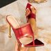 Women's High Heeled Sandals Red Fashion Slip On Stilettos Fashionable Party Pointed Toe Split Toe Simple High Heeled Sandals_vogvips.com