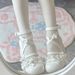 Lolita High-heeled Shoes, New Soft Girl Lace LitJK Versatile Bow Cute Ol2025 Small Leather Shoes With Round Toe_vogvips.com