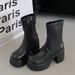 with Rivets And Pendants, Platform For Women, Dark Punk Motorcycle Boots, Round Toe Super Cool College Short Boots_vogvips.com