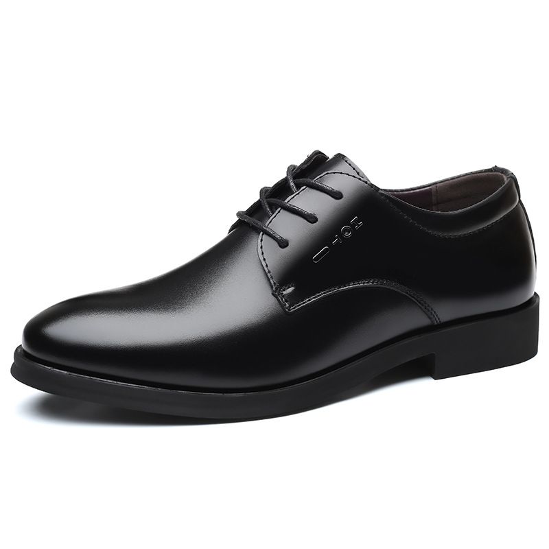 Men's Genuine Leather Dress Shoes - Breathable Business Formal Shoes With Pointed Toe & Lace-Up Design, Comfortable & Stylish For Office & Wedding_vogvips.com