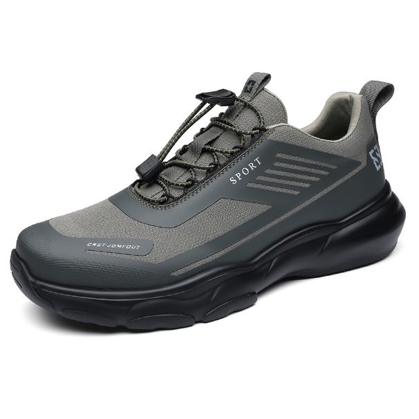 「XGXC」New Spring And Autumn Men's Athletic Casual Leather Shoes, Versatile Men's Thick-soled Loafers, Trendy Hiking Shoes._vogvips.com