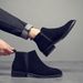 Thick-soled Tooling Boots Men's Retro Leather Outdoor Locomotive Boots Heightening Zipper Leather Martin Boots Men's Short Boots_vogvips.com