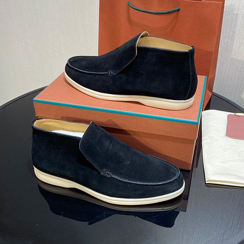 LP Single Shoe Men's 2023 Autumn And Winter One Foot Lazy Soft Sole Casual High Bang Loafers Couple's Style_vogvips.com