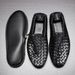 Euro Step Lazy Knitted Loafers For Men, Slip-On Genuine Leather Casual Loafers, Fashionable Lightweight Trendy Shoes, Summer 2025_vogvips.com