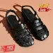 Walking Sandals New Spring Summer Square Toed Chunk Sandals Low Heeled Cowhide Beach Casual Slimming And Fashionable_vogvips.com