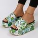 23 Summer New Round Toe Wedge One Line Classic Embroidery Women's Large Medium Heel Sandal Slippers_vogvips.com