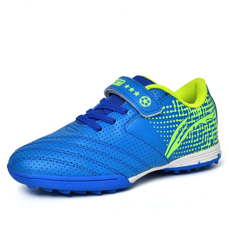 620 Children's Low-top Leather Surface Spikeless Flat TF Boys' With Velcro Elementary School Students' Football Sports_vogvips.com