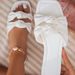 Plus Size Women's Flat Slippers, Square Toe, Bow, Strappy Design, Lightweight Flat Sandals._vogvips.com