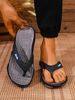 Men's Summer Casual Simple Color-Blocked Comfortable Lightweight Eva One-Piece Flat-Soled Slip-On Slippers Suitable For_vogvips.com