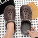 Men's Summer Outdoor Sports Anti-Slip Closed-Toe Couple Clogs Driving Beach Slippers Dual Wear_vogvips.com