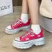 Instagram Canvas Summer New Breathable Dissolved Thin Thick Sole Elevated Casual Board Women's Shoes_vogvips.com