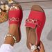 Cross-border Foreign Trade Plus-size Women's Slippers 2025 Summer New European And American Casual Wedge Heel One-strap_vogvips.com