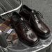 ShoeVault Brown Leather For Men, Round Toe, Thick Sole, Height Increasing, Wedding Groom Shoes, High-End Niche Casual Derby Shoes_vogvips.com
