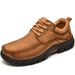 Casual Leather Shoes Men's Autumn Leather Platform Sole Anti-Slip One-Foot Pedal Top Layer Cowhide Men's Shoes Cargo Boo_vogvips.com