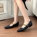 Vintage Women's Casual Shoes, Versatile And Breathable, Black Low-heeled Mary Jane Leather Shoes With Soft Soles That_vogvips.com