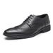 Euro Step Top Layer Cowhide Handmade New Brogue Carved Business Formal Leather Men's Pointed Toe Youth Derby Shoes Trendy_vogvips.com
