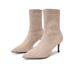 High Heel Ankle For Women 2025 Autumn Winter New Pointed Toe Sexy Black Suede Stiletto Bare Internet Celebrity Elastic_vogvips.com