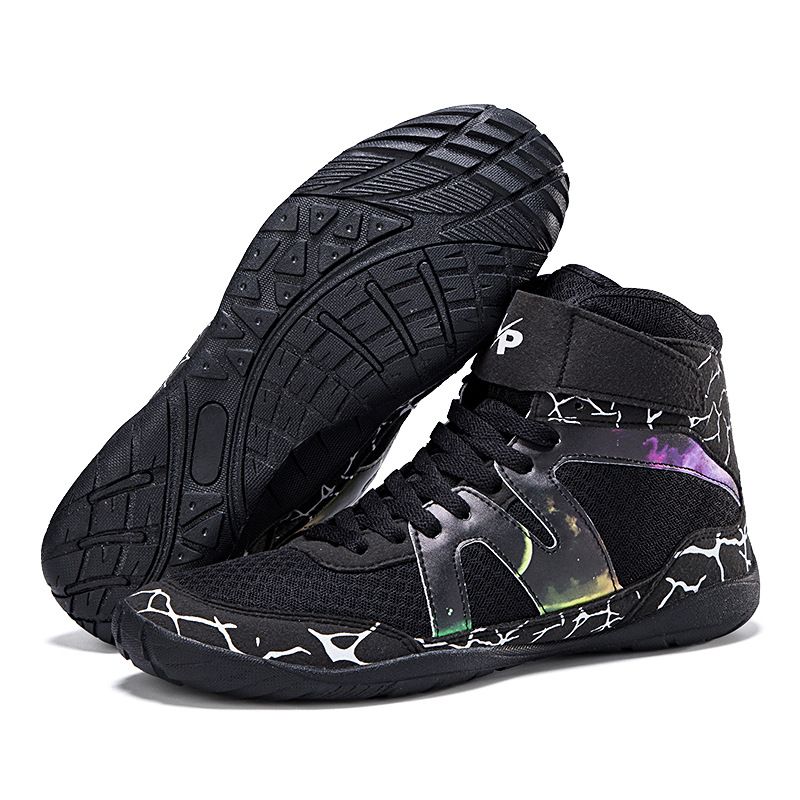 Unisex Shoes Sanda Fighting Training Shoes Professional Wrestling Shoes Indoor Squat Shoes Fighting Shoes Men's And Women's High Top Boxing Shoes_vogvips.com