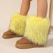 Women's Winter Furry Boots Fashion Y2K Trendy Cute Warm Platform Mid-Calf Snow Boots For Daily Wear Warm Thick Bottom Mid Tube Boots Snow Boots_vogvips.com