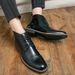Euro Step 2021 Autumn Winter New Casual High-top Ankle Pointed Toe Martin Business Brogue Shoes Men's Leather Boots_vogvips.com
