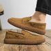 New men's casual shoes suede leather breathable non-slip soft sole set foot single shoe cargo board shoes_vogvips.com