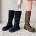 Brown Melad Long For Women Thick Sole High Tube Autumn Winter Western Cowboy Boots_vogvips.com