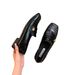 Lan Cabinet Version Thick Sole Height Increasing Loafers For Women Genuine Leather Big Toe Slip On Chunky Heel_vogvips.com