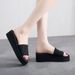 Non-Slip For Women Summer Outdoor Wear Internet Celebrity Ins New Cross Strap Sandals Wedge Thick Sole Flip-Flops Beach_vogvips.com