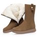 Comfortable Soft Leather Sheepskin Integrated Snow Boots, Winter Women's Shoes With Thickened Fleece For Warmth, New Wool Short Boots_vogvips.com