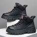 European Warm Series 2025 Autumn Winter Martin Boots Men Thick Sole Mid-top Trendy Work Outdoor Climbing Wear-resistant Leather Shoes_vogvips.com